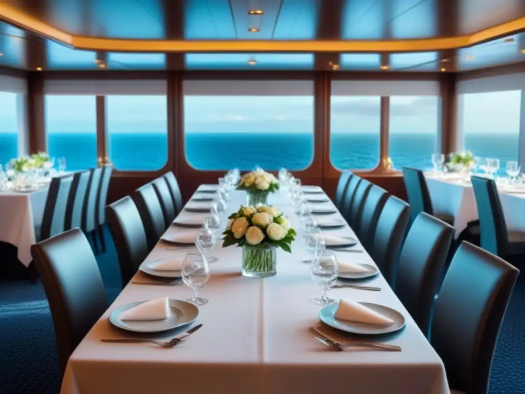 Elegante comedor de crucero con las mejores cenas temáticas crucero