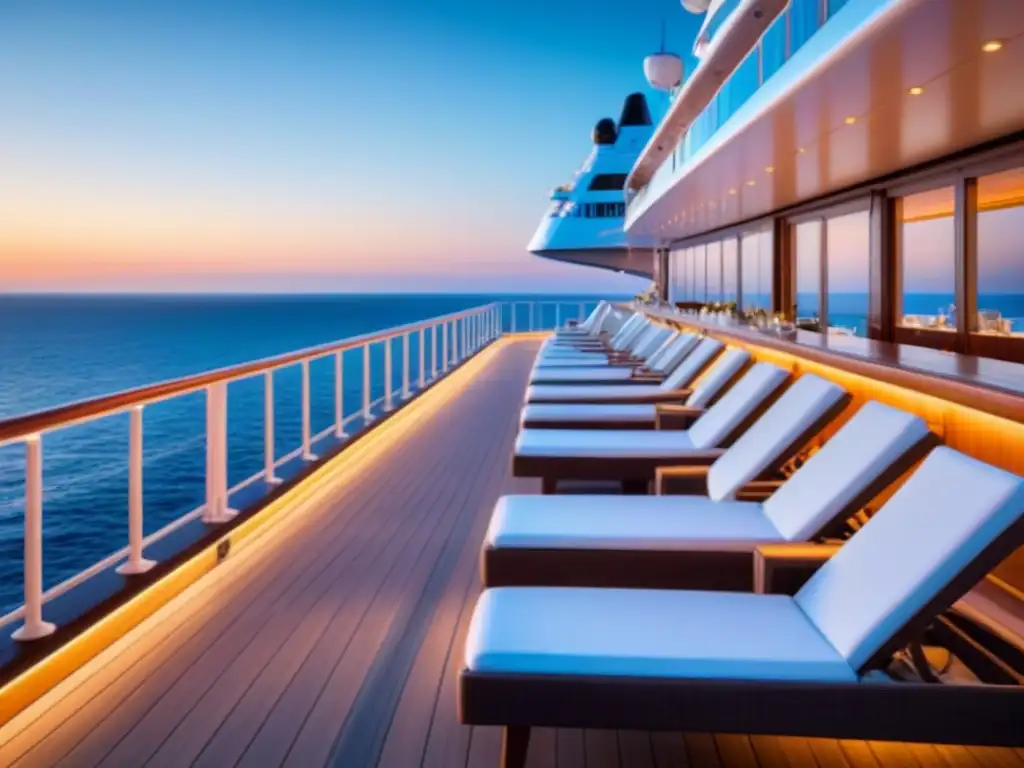 Un elegante crucero al atardecer con programas personalizados de salud y bienestar