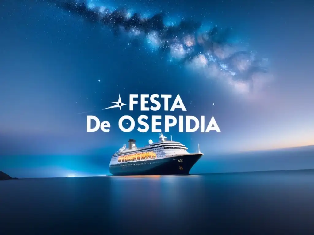 Elegante crucero bajo cielo estrellado para fiesta de despedida de soltero/a en crucero