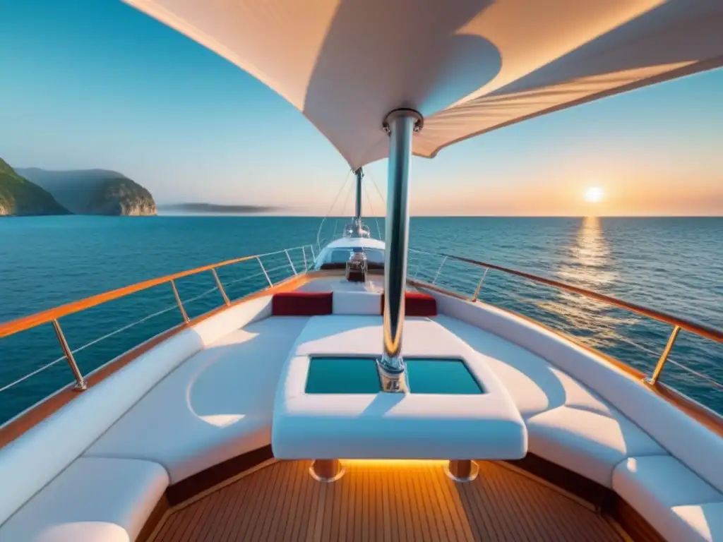 Un elegante crucero de lujo en alta mar al atardecer, parejas disfrutando champagne, moda para cruceros de lujo