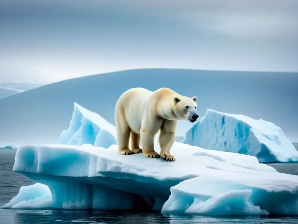 Encuentros salvajes en crucero polar: majestuoso oso polar en iceberg ártico, poderoso y elegante