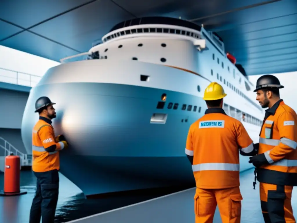 Un equipo diverso de mantenimiento en cruceros trabajando eficientemente juntos