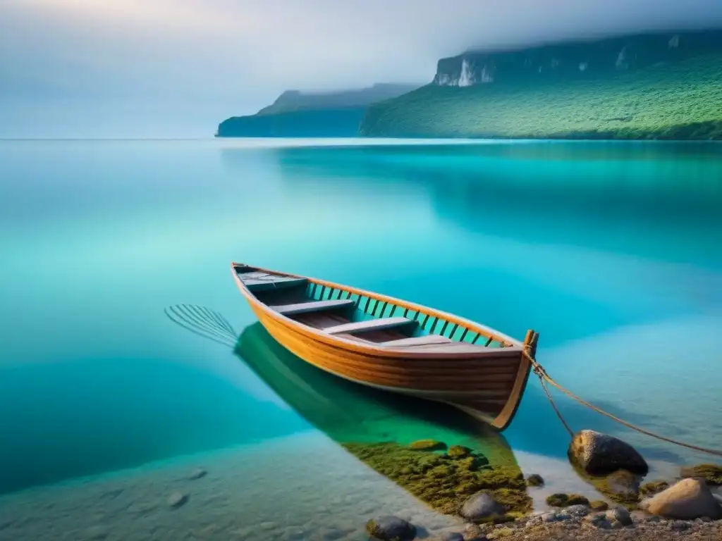 Escena serena de sitio marino UNESCO, aguas turquesas cristalinas reflejando luz solar, rodeadas de vegetación