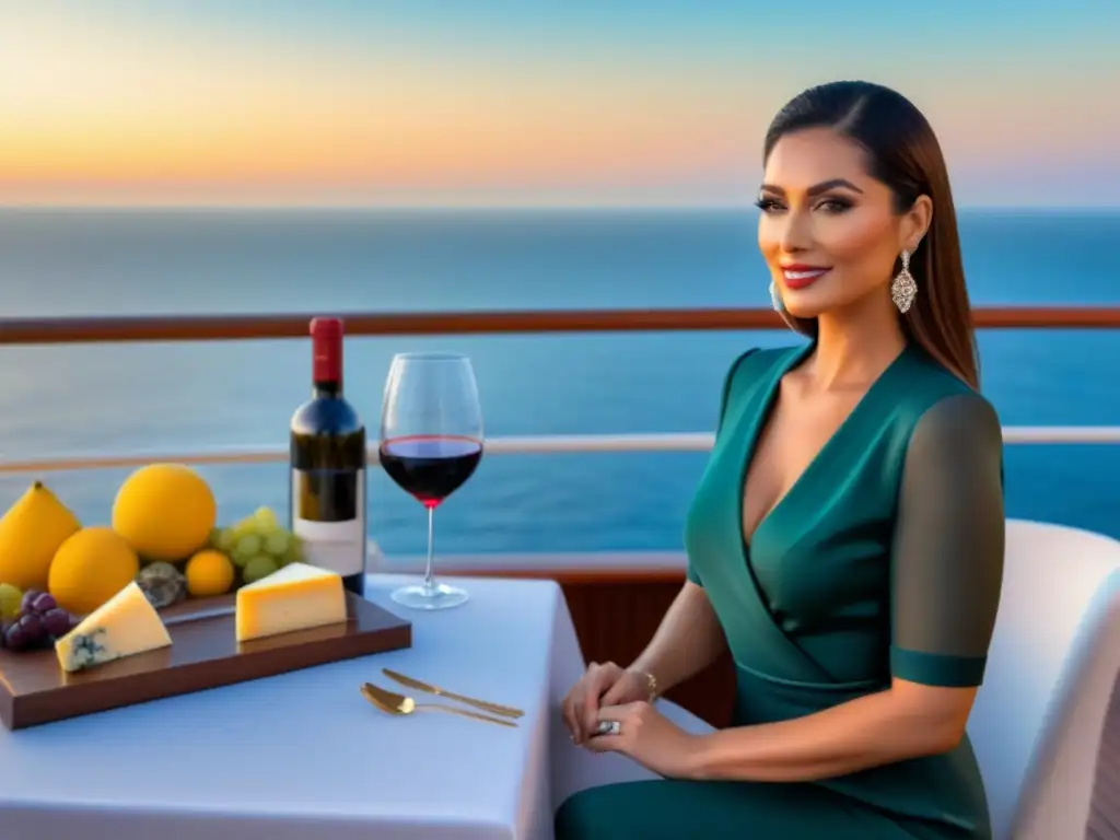 Exclusiva cata de vinos en cruceros al atardecer: elegancia, lujo y sabores exquisitos en cubierta