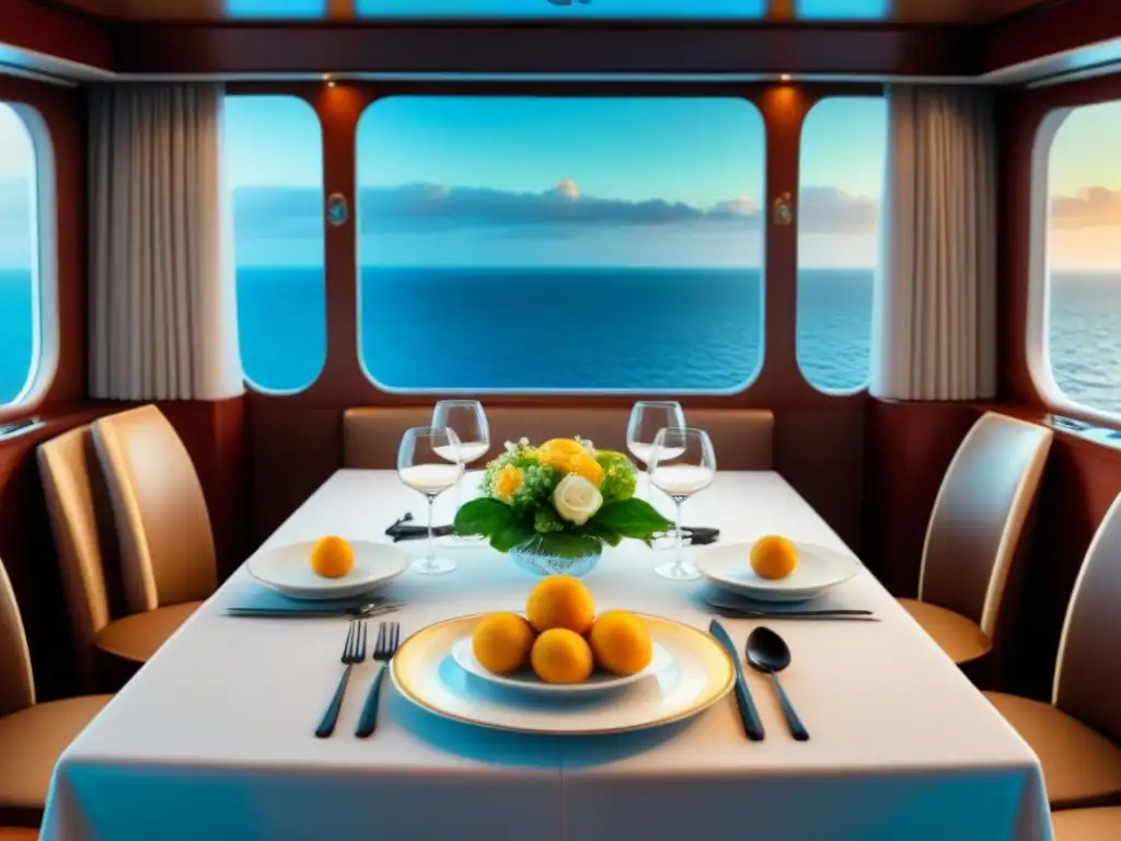 Exclusiva mesa de lujo en crucero: experiencias culinarias gourmet Exclusivas experiencias culinarias en suite de crucero de lujo