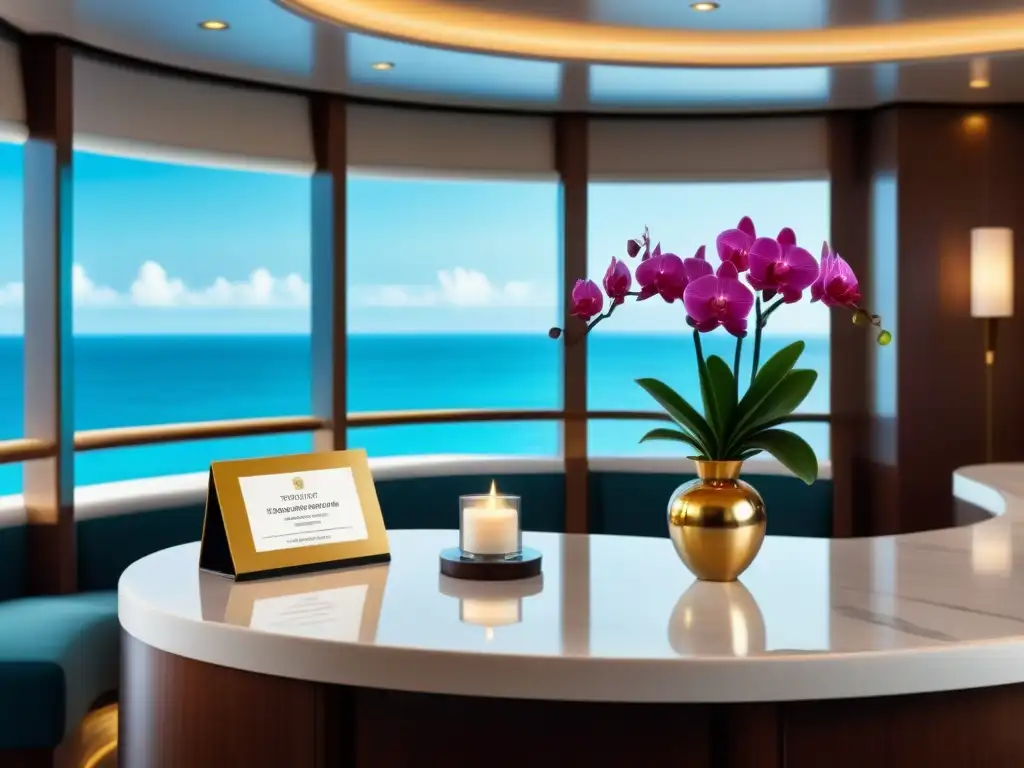 Exclusivo concierge en crucero con lujo y calma frente al mar