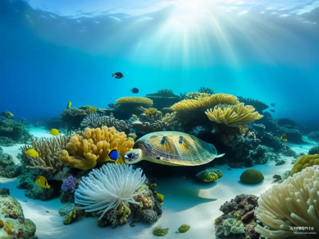 Excursiones ecológicas en aguas claras: un arrecife de coral vibrante lleno de vida marina colorida