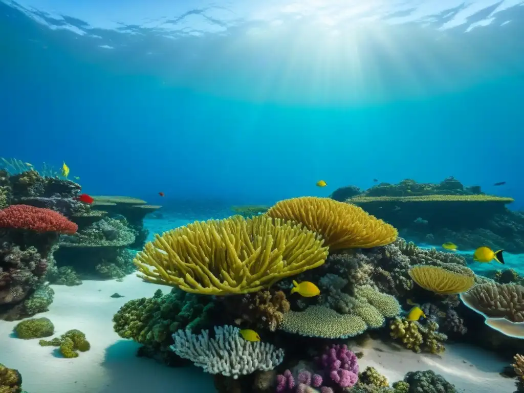 Excursiones ecológicas en turismo marítimo: un arrecife de coral vibrante con peces coloridos y aguas cristalinas