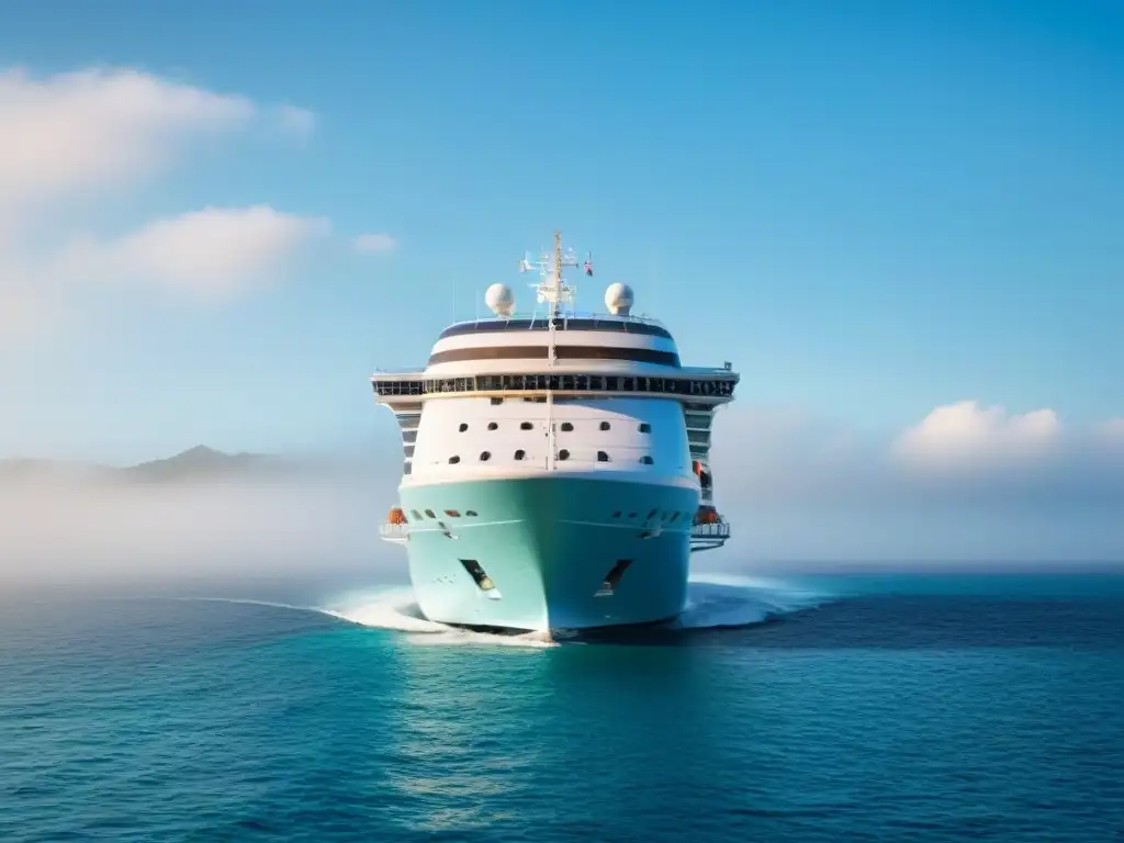 Crucero de diseño: elegancia en aguas turquesas Diseño y experiencia en crucero: un barco moderno y elegante navega en aguas tranquilas al atardecer, bajo un cielo despejado y dorado