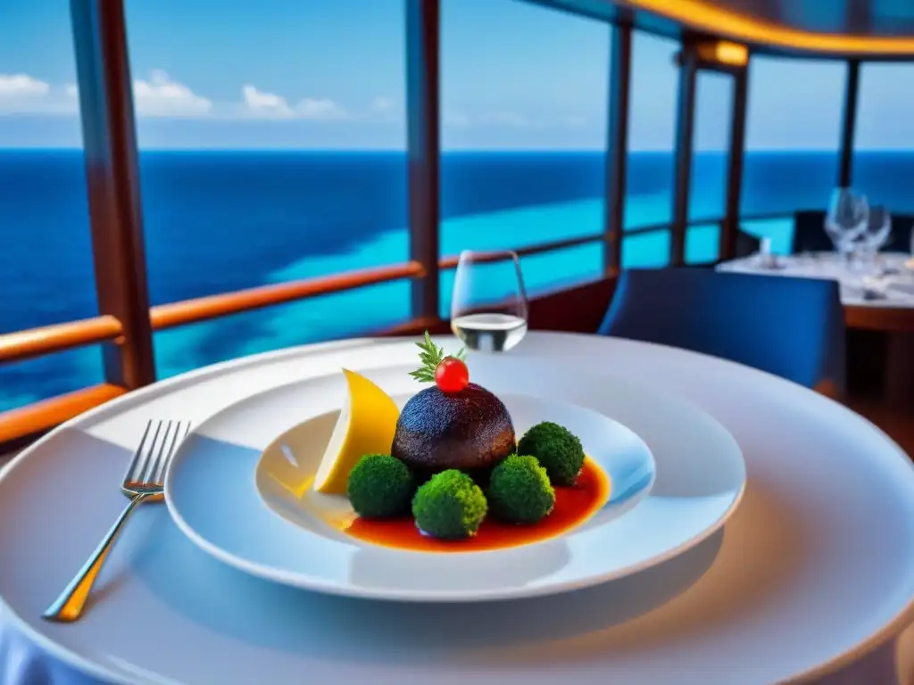 Una experiencia culinaria de estrellas Michelin en cruceros: un exquisito plato frente al mar en un lujoso barco