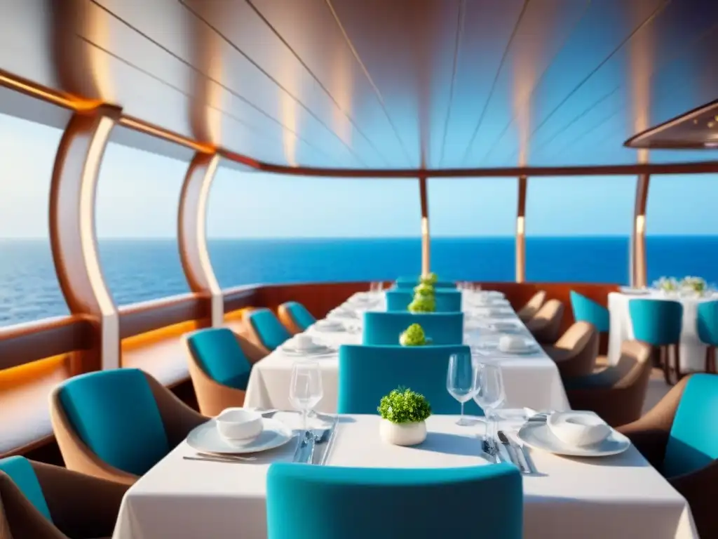 Una experiencia culinaria vegetariana en cruceros: preparación de exquisitos platillos en un elegante comedor a bordo