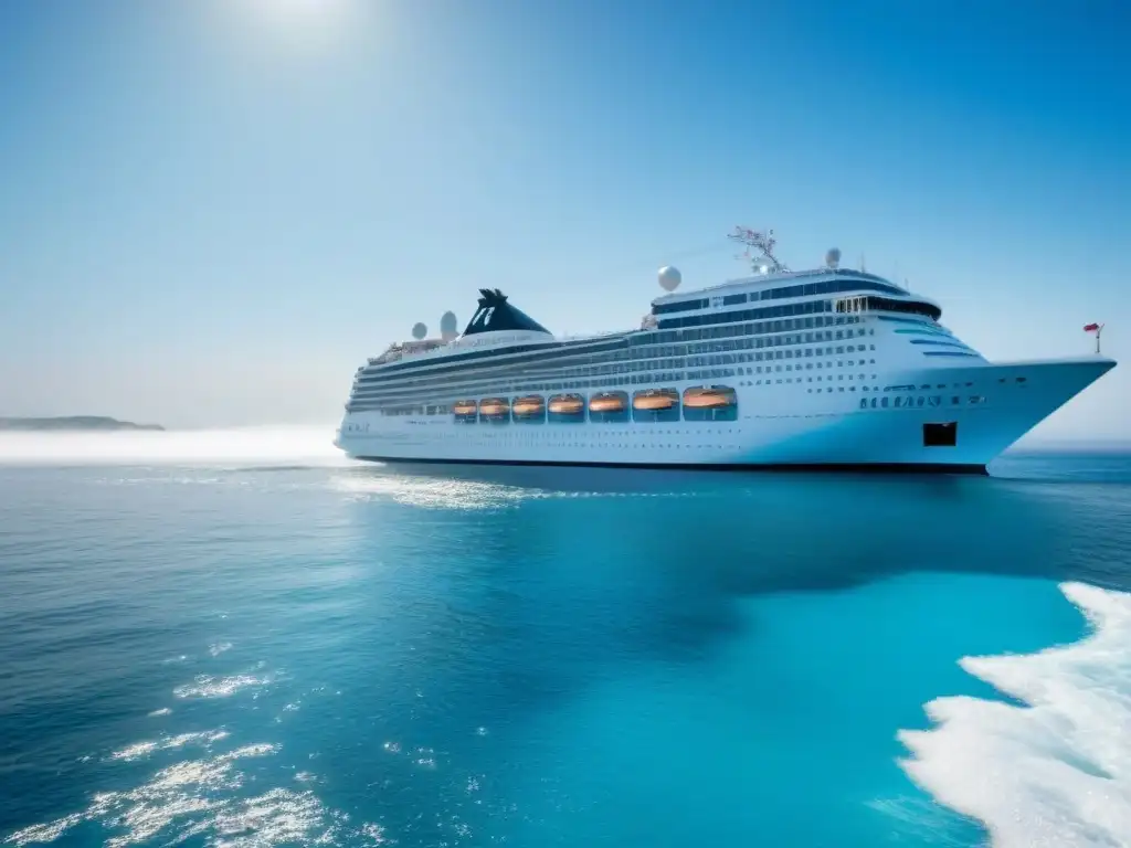 Experiencia de lujo en un crucero navegando en aguas turquesas bajo cielo azul