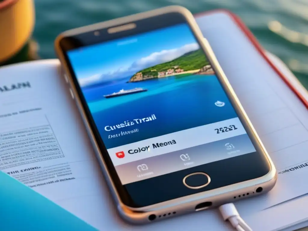 Una experiencia de viaje digital lujosa y moderna en una app para documentar cruceros