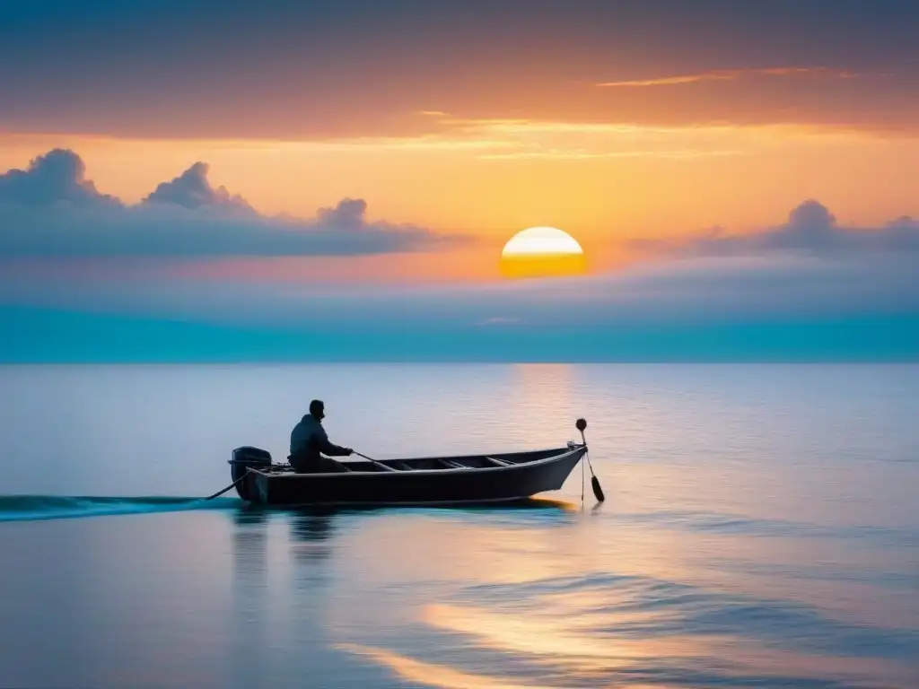 Experiencias turismo marítimo inolvidables: Amanecer sereno sobre el mar, barca en horizonte