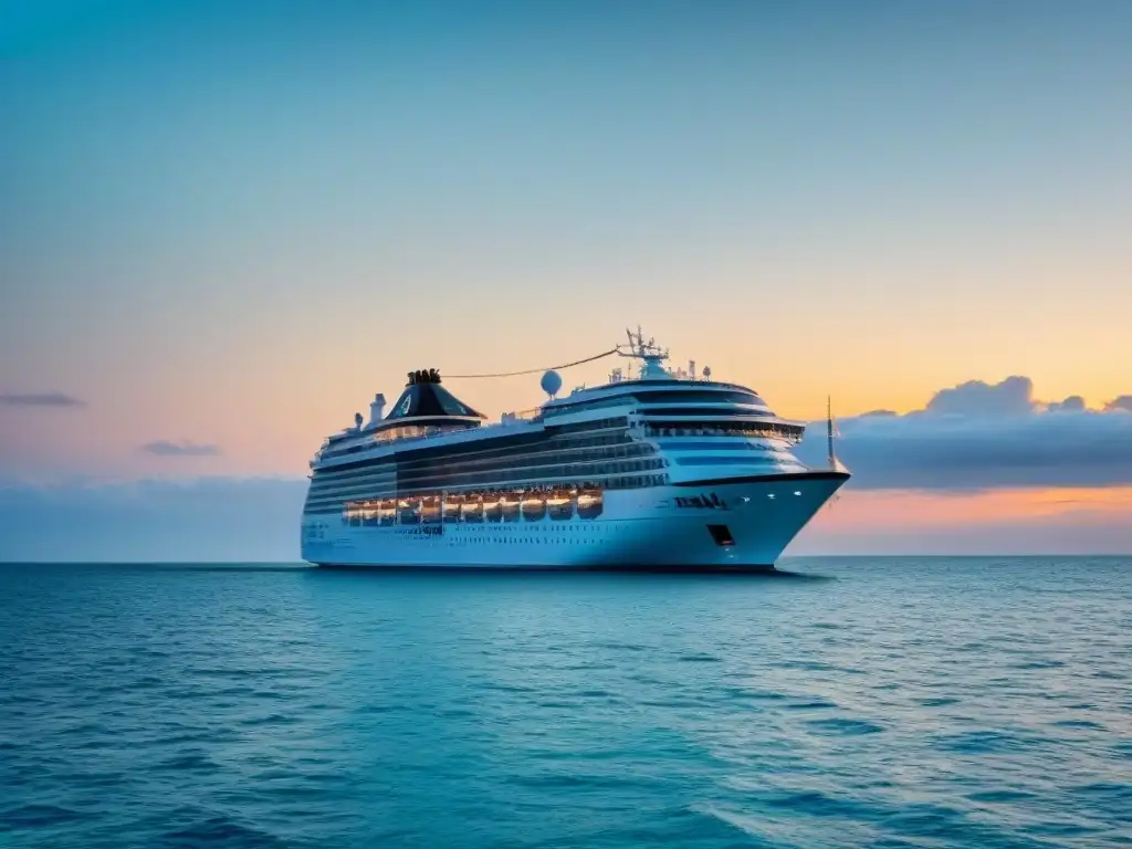 Experiencias turismo marítimo cruceros: lujo y serenidad en un crucero al atardecer por aguas turquesas