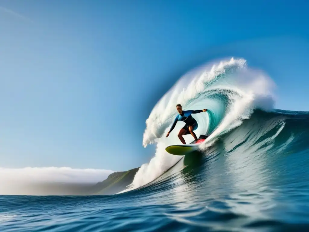 Un experto paddleboarder surcando olas en cruceros de lujo