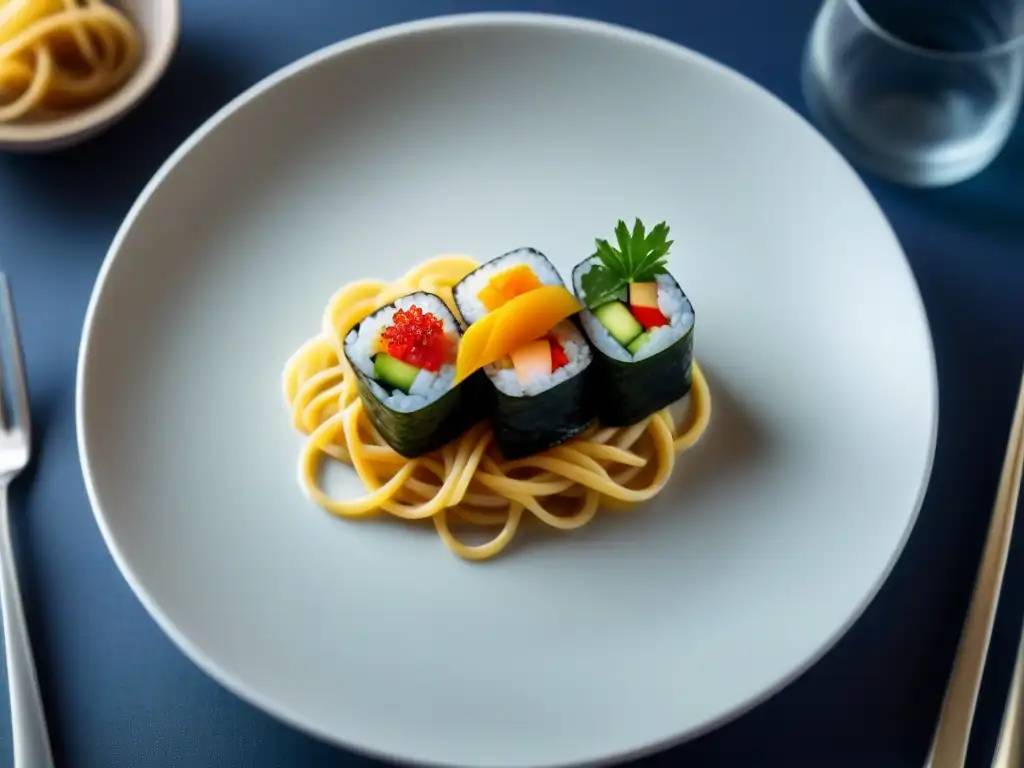 Exquisita fusión de sushi y pasta en un viaje gastronómico en crucero marítimo