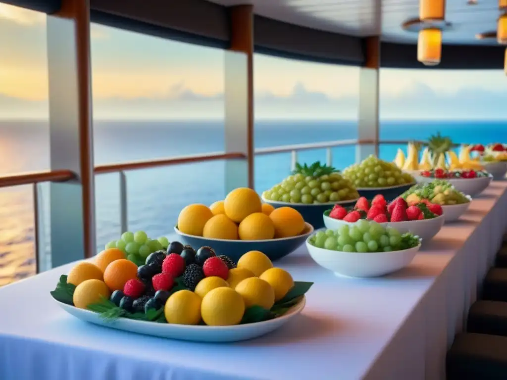 Un festín apetitoso en un crucero con opciones veganas y vegetarianas a bordo