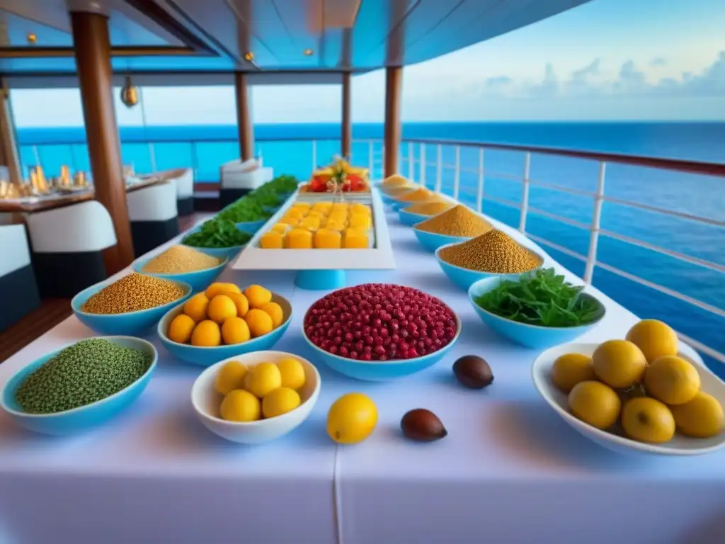 Un festín de superalimentos en un crucero de lujo navegando por aguas cristalinas