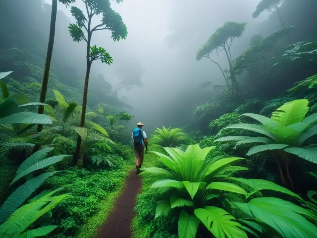 Una expedición ecológica guiada por un frondoso bosque, resaltando la importancia del Turismo marítimo ecológico guiado