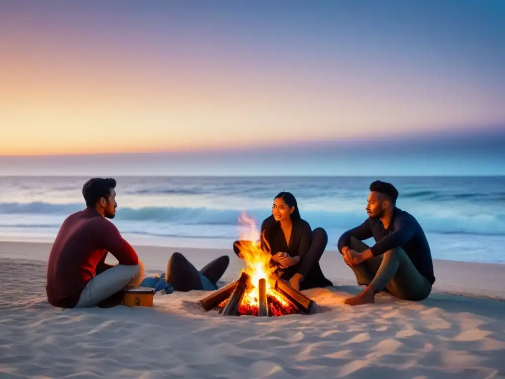 Una imagen de festivales marítimos: diversidad, conexión y tradición en la playa bajo un cielo estrellado