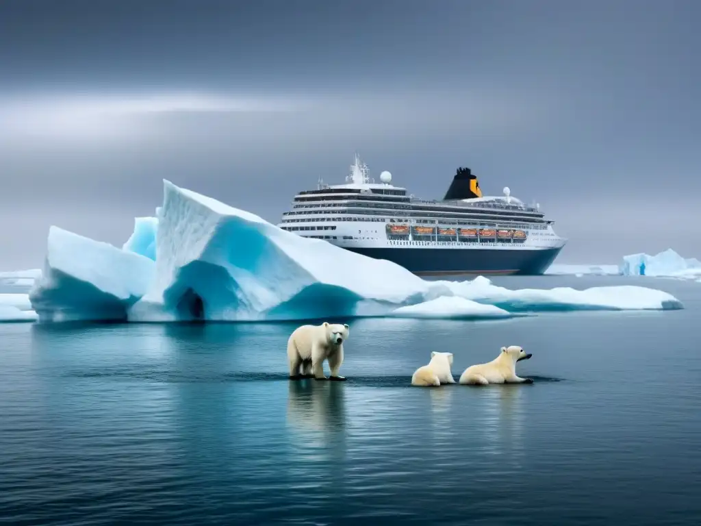 Impacto del cambio climático en cruceros: contraste entre lujo y realidad, osos polares atrapados en icebergs