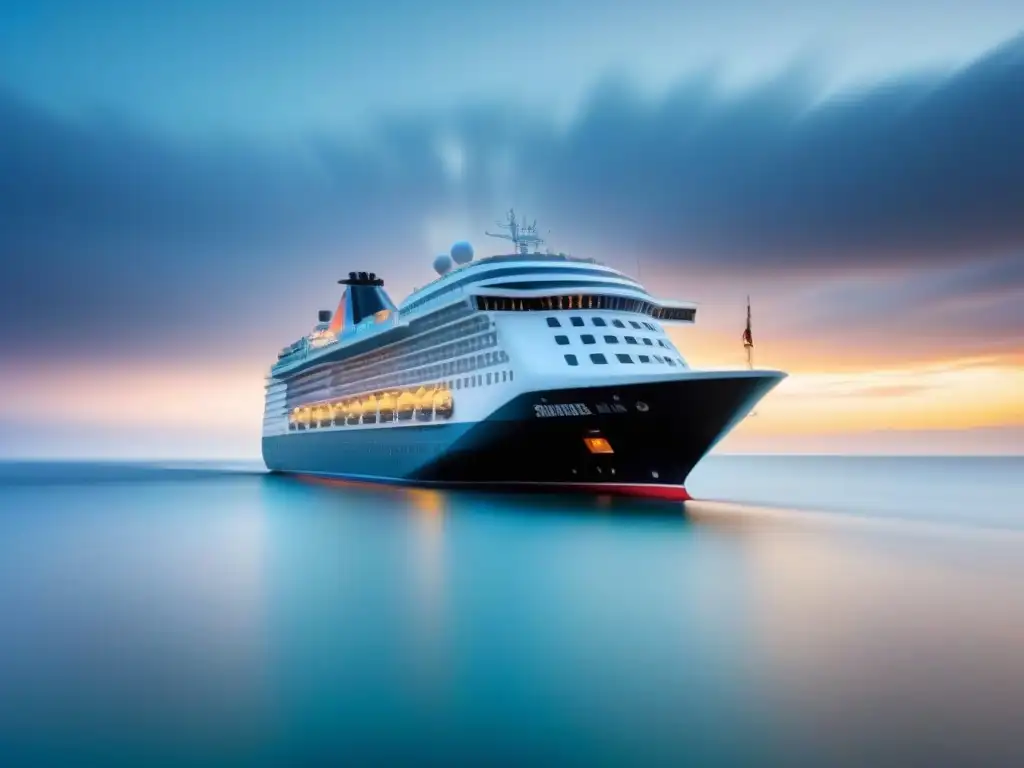 Imponente crucero navegando en aguas cristalinas bajo cielo despejado