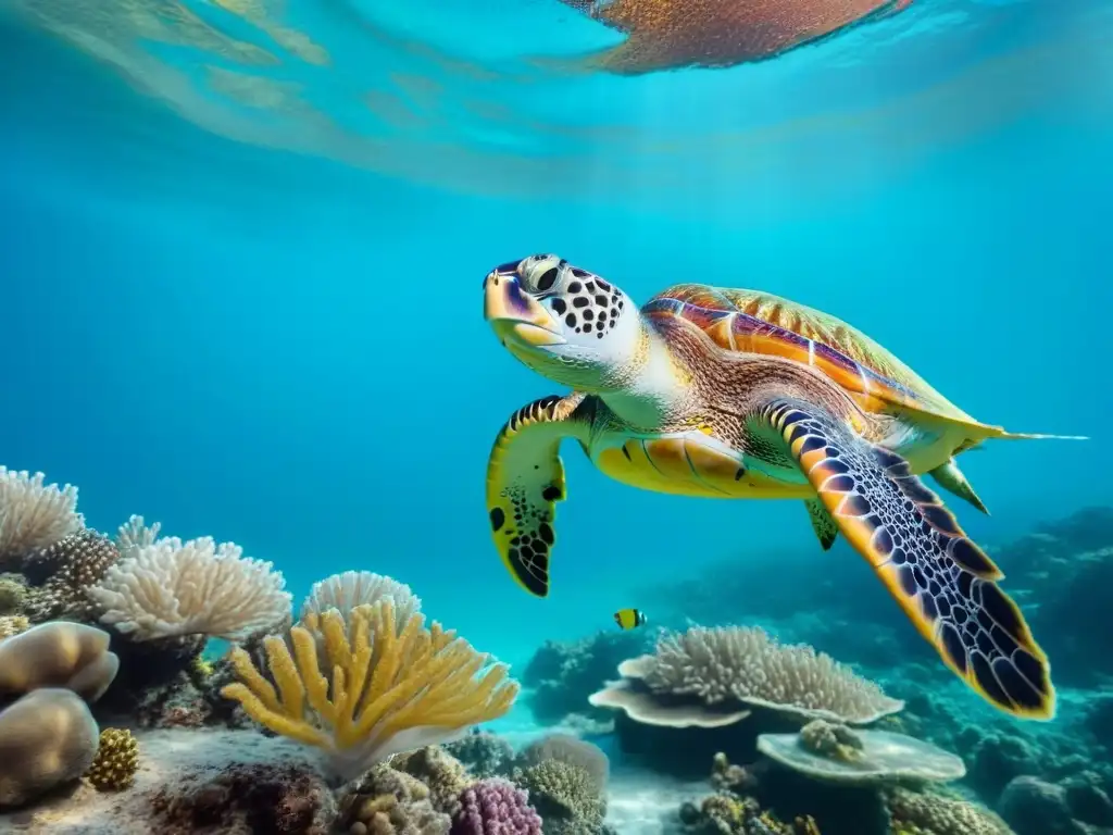 Un impresionante arrecife de coral vibrante lleno de vida marina