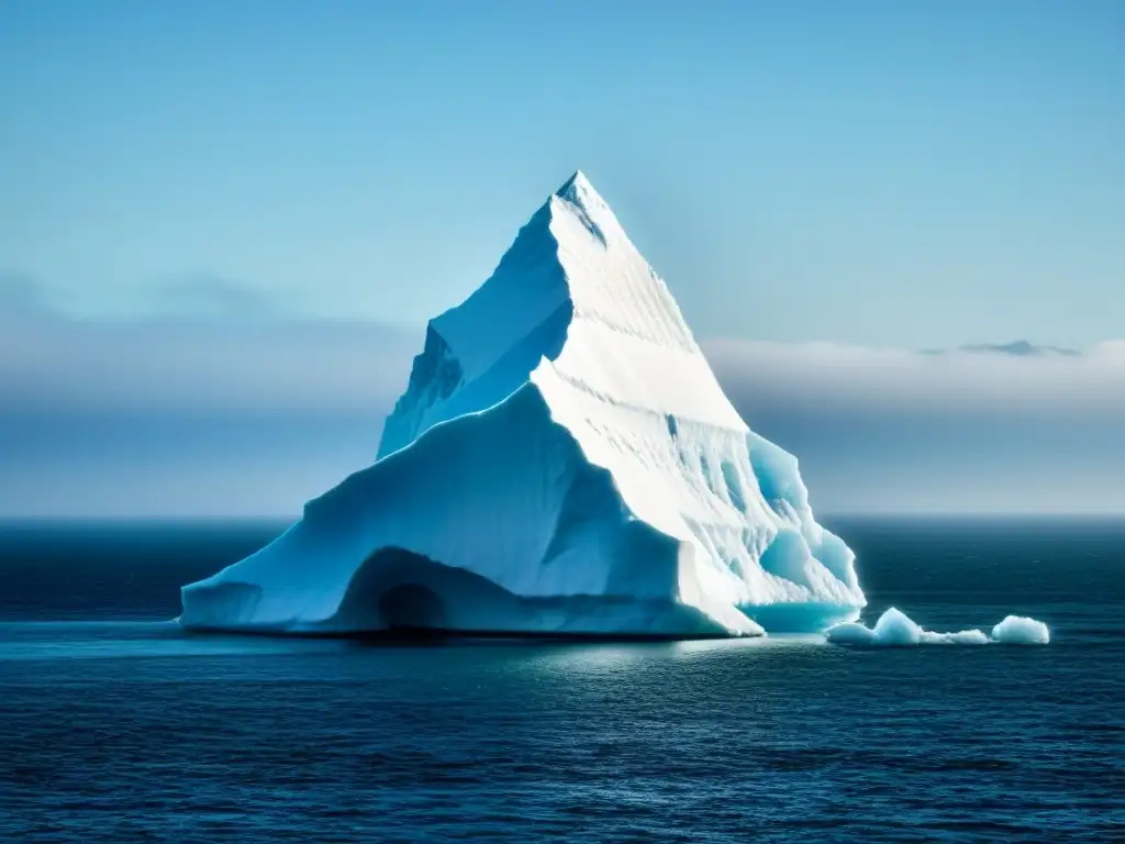 Impresionante iceberg en el mar, reflejando la belleza y fragilidad, impacto cambio climático destinos cruceros