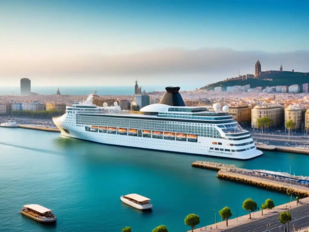 Impresionante puerto de Barcelona con un crucero impactando la economía local