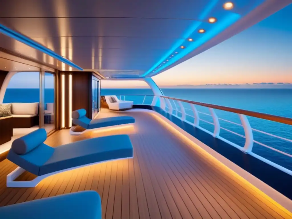 Innovaciones aire acondicionado cruceros: Detalle elegante y moderno sistema de climatización integrado en cubierta de crucero