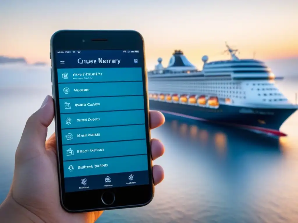 Interfaz de app de itinerario de crucero con seguridad: apps recomendadas