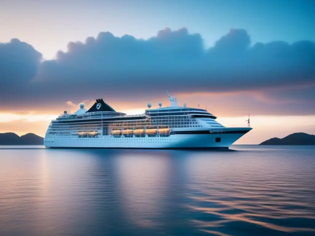 Un lujoso crucero navegando en aguas cristalinas bajo un cielo despejado