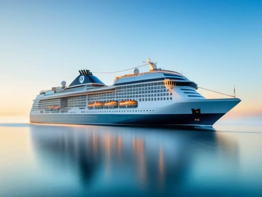 Un lujoso crucero navegando en aguas tranquilas bajo un cielo azul