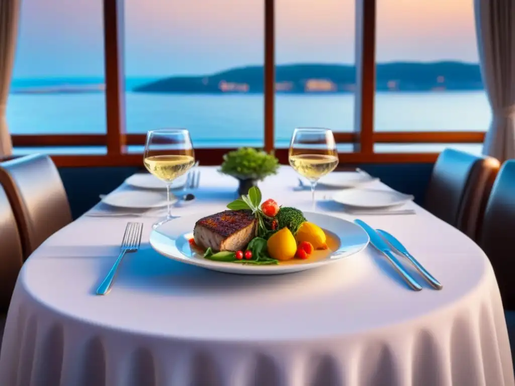 Un lujoso maridaje de vinos con platos internacionales en un elegante crucero