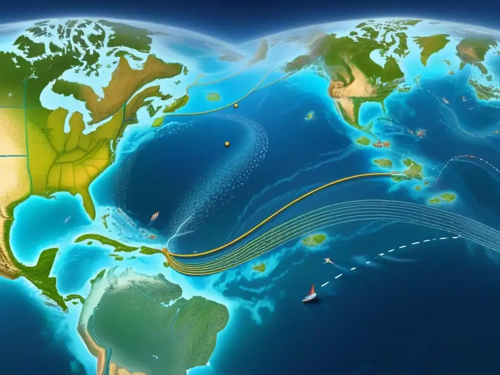 Mapa detallado de rutas transístmicas precolombinas, conectando civilizaciones a través del turismo marítimo