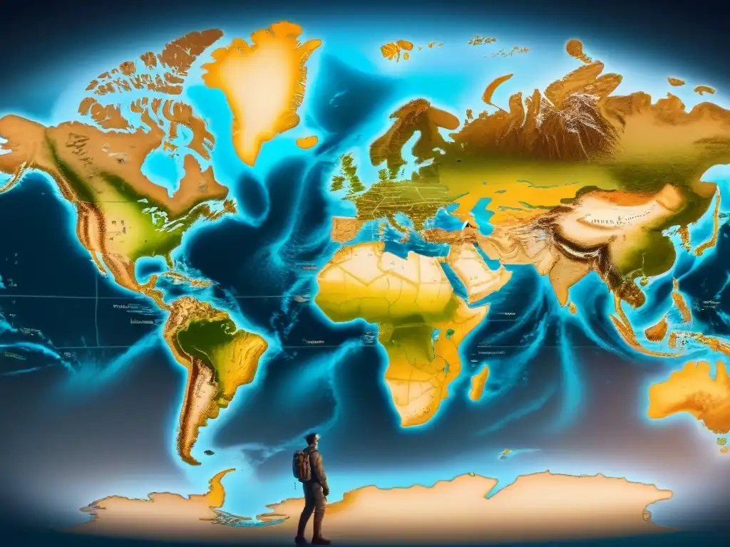 Mapa minimalista de Rutas de exploración marítima históricas trazadas por exploradores como Colón y Magallanes en la Era de la Exploración