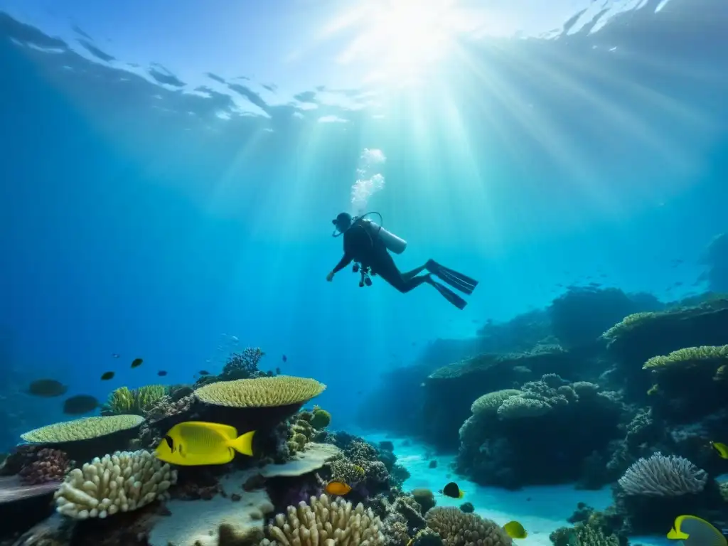 Bajo el mar, un arrecife de coral vibrante con peces coloridos