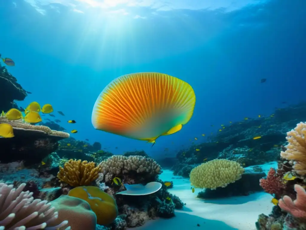 Maravilloso arrecife de coral lleno de vida y color