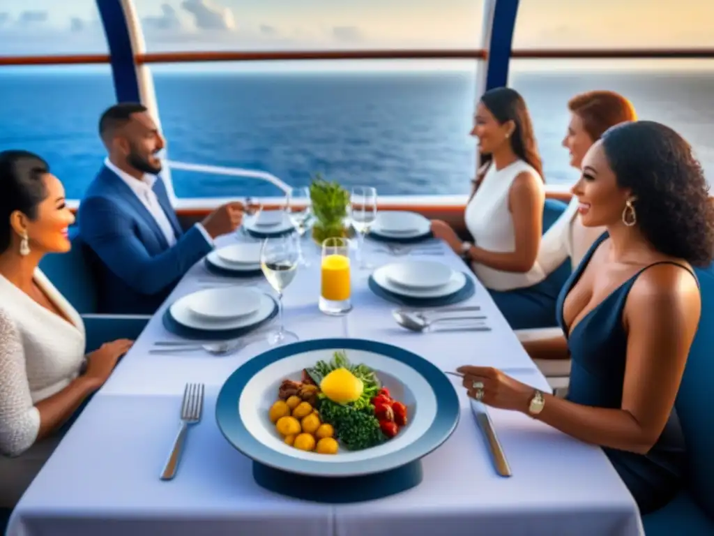 Menús personalizados cruceros alergias: Experiencia gastronómica inclusiva en elegante crucero con vistas al mar