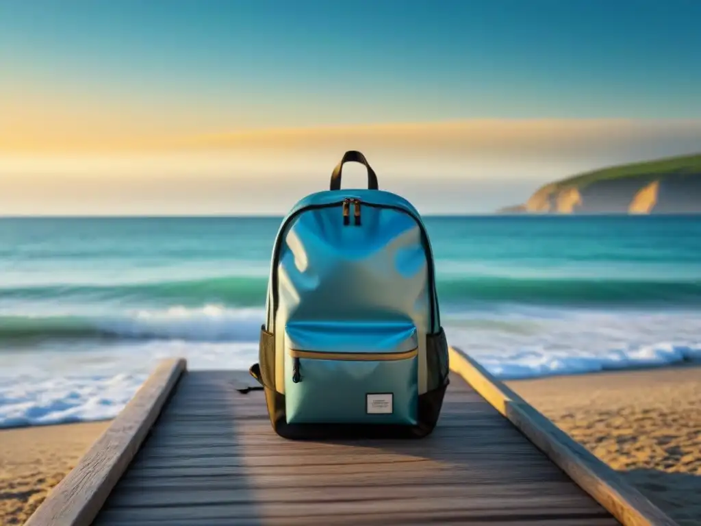 Un moderno equipo impermeable protege contra la arena y la sal en la playa soleada