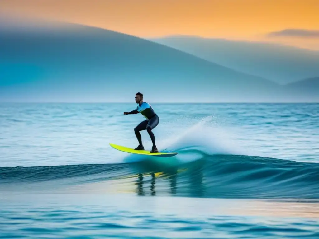 Un momento de tranquilidad y aventura en los deportes acuáticos con hidroalas