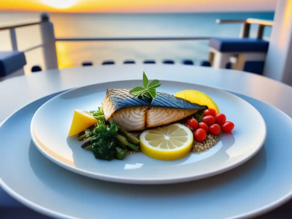 Opciones saludables en cruceros: Cena mediterránea fresca al atardecer en cubierta