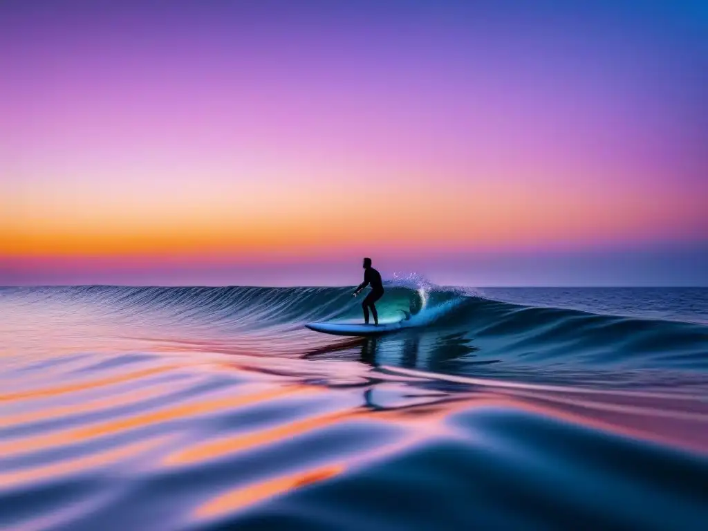 Paisaje marino al atardecer con deportes acuáticos con hidroalas en aguas tranquilas y reflejos dorados del sol