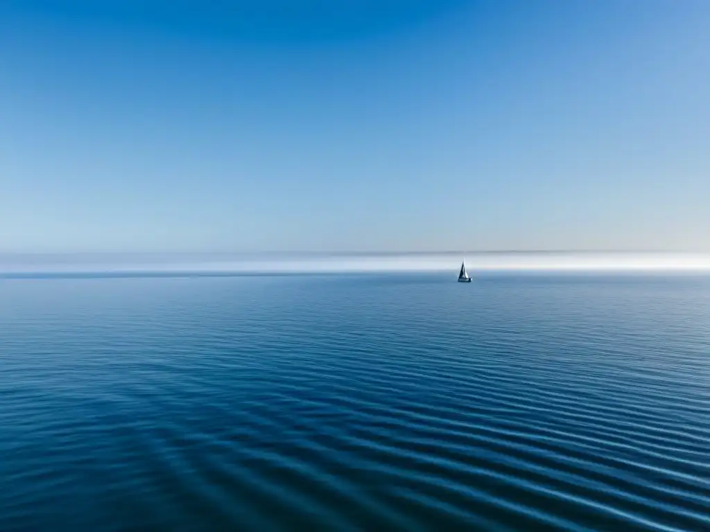 Paisaje marino sereno con un mar vasto y tranquilo, reflejando la importancia del impacto del cambio climático en el turismo marítimo