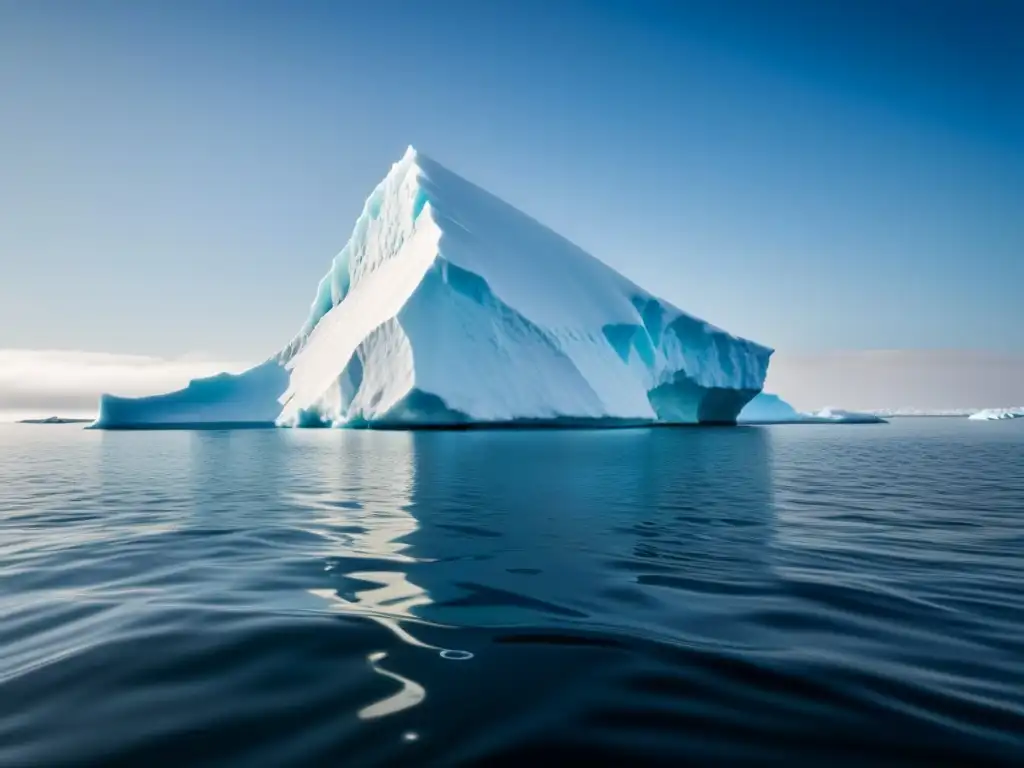 Fotografiando paisajes polares marinos: iceberg solitario en un mar ártico vasto y helado