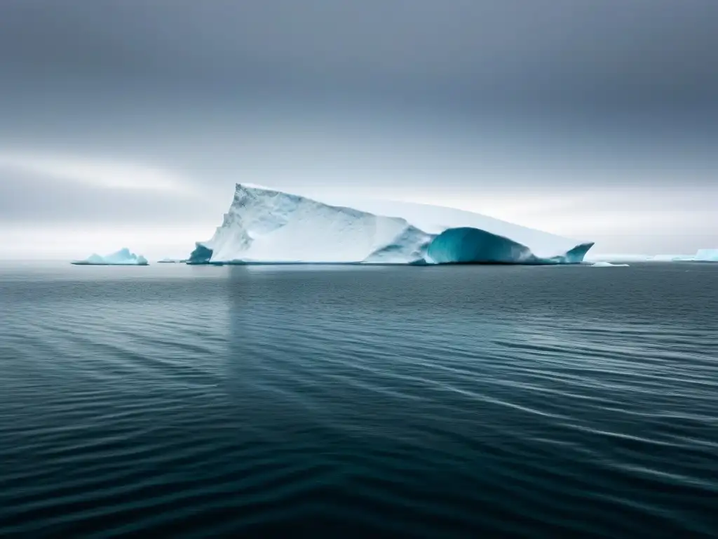 Fotografiando paisajes polares marinos: un paisaje ártico sereno con un iceberg flotando en un mar helado