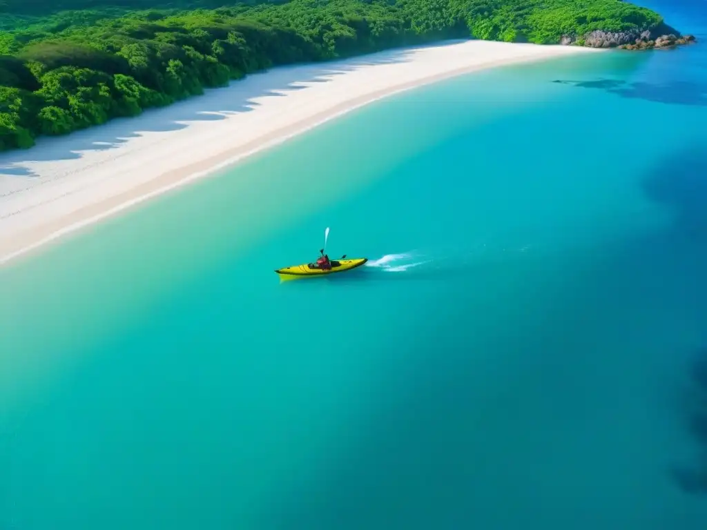 Un paraíso costero sereno y minimalista con kayaks en 'Inversiones en ecoturismo marítimo'