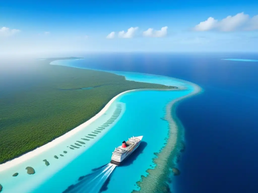 Un paraíso marino con crucero ecofriendly, resaltando la conservación ambiental en cruceros marítimos