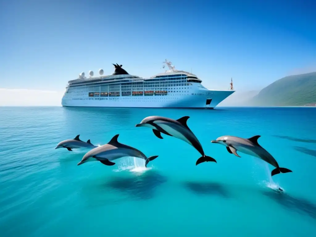 Un paraíso marino con un crucero ecológico navegando en armonía con delfines